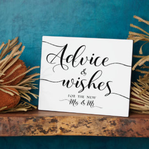 Advice and  Wishes wedding sign Plaque