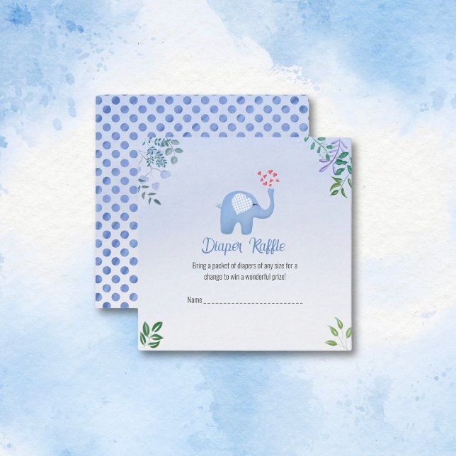 Advice Baby Elephant With Blowing Hearts Enclosure Card (Creator Uploaded)