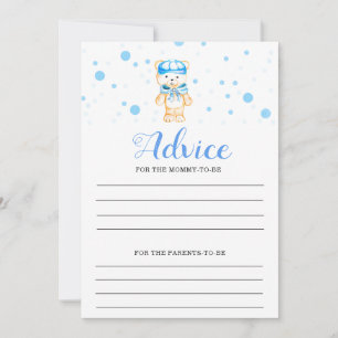 Advice Blue Boy Baby Shower Game Invitation