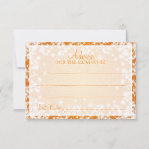 Advice Card Baby Shower Winter Sparkle Orange