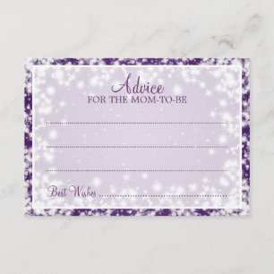 Advice Card Baby Shower Winter Sparkle Purple