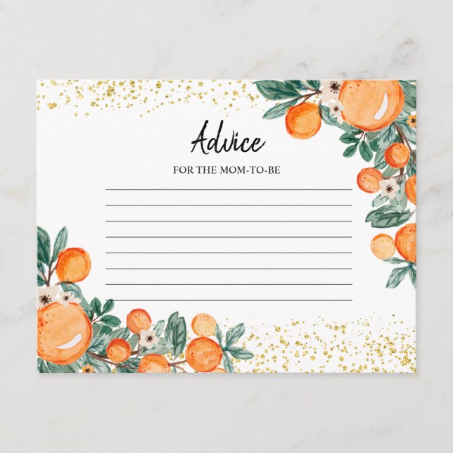 Advice Card Citrus Summer Orange Greenery (Front)