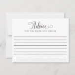 Advice Card Elegant Wedding Minimal Script Modern<br><div class="desc">Advice for the Bride and Groom card - elegant and minimal black and white wedding.</div>