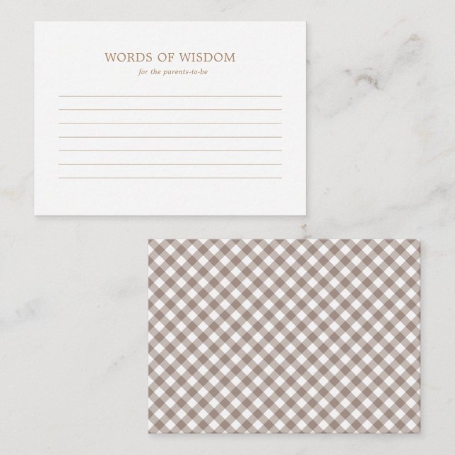 Advice Card – Rustic Autumn Fall Baby Shower (Front/Back)