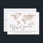 Advice Card Travel Vacation Ideas Suggestions<br><div class="desc">Create a unique and fun guest book alternative for a travel bridal shower theme or destination wedding couple who loves to travel with these fun travel advice cards with a neutral tan sepia brown world map for guests to mark their favourite vacation spots and describe their suggestion on the back!...</div>