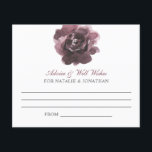 Advice Card Wedding Fall Floral Wine Rust Elegant<br><div class="desc">Watercolor flowers dusty rose burgundy wedding advice cards for your wedding reception.</div>