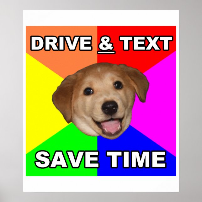 Advice Dog says: Drive & Text Poster (Front)