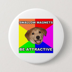 Advice Dog Swallow Magnets 7.5 Cm Round Badge