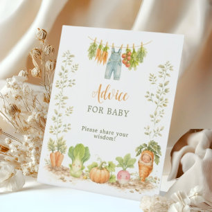 Advice for Baby Little Sprout Garden Baby Shower Pedestal Sign