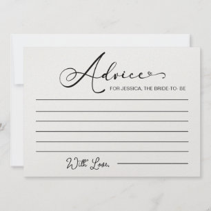 Advice for Bride to Be- Bridal Shower Advice Cards