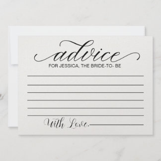 Advice for Bride to Be- Bridal Shower Advice Cards
