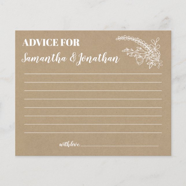 Advice for happy couple shower english spanish (Front)