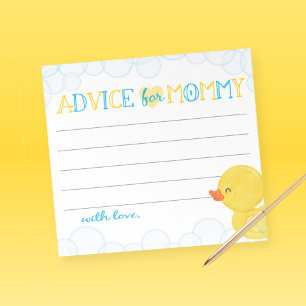 Advice for Mommy Rubber Duck Baby Shower Advice Notepad