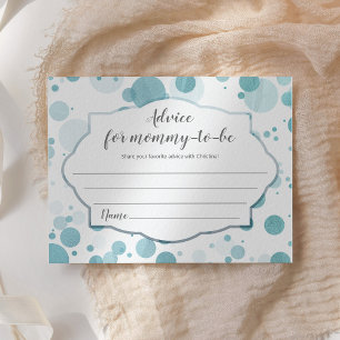 Advice for mother-to-be Blue Dots Boy Baby Shower Enclosure Card
