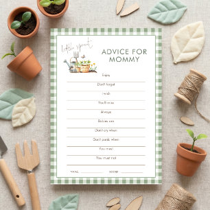 Advice for Mum Baby Shower Game Little Sprout card