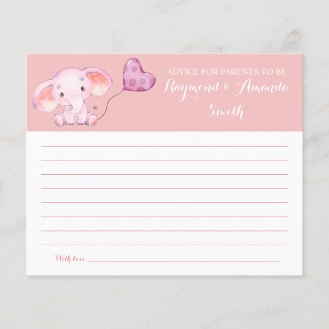 Advice for Mum & Dad Baby Shower Card (Front)