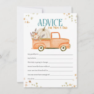 Advice for Mum & Dad Card, Orange Pumpkin Truck Card