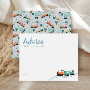 Advice For Mum To Be Blue Train Baby Shower