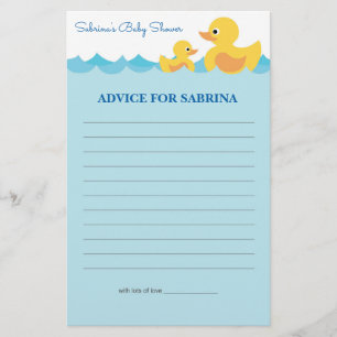 Advice for Mum To Be Rubber Duck Baby Shower Game