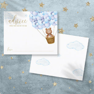 Advice For Mummy Teddy Bear Blue Baby Shower Card