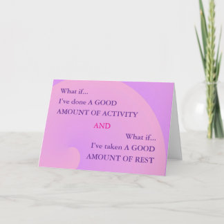 Advice for pacing ME/CFS encouragment card