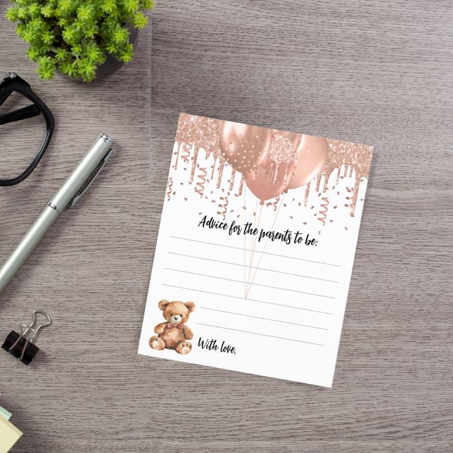 Advice for parents balloons teddy bear baby shower (Creator Uploaded)