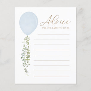 Advice for Parents Blue Balloon Baby Shower Game