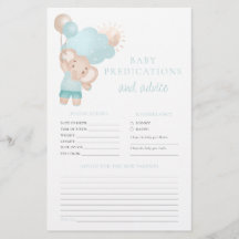 Advice for Parents Elephant Boy Baby Shower Game