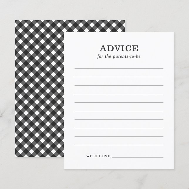 Advice for Parents Rustic BBQ Baby Shower Game (Front/Back)
