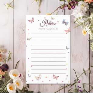 Advice for Parents Watercolor Butterfly Baby Showe Flyer