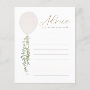 Advice for Parents White Balloon Baby Shower Game