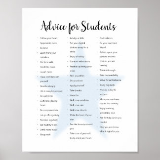 "Advice for Students" Poster