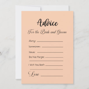 Advice For The Bride and Groom Apricot Invitation