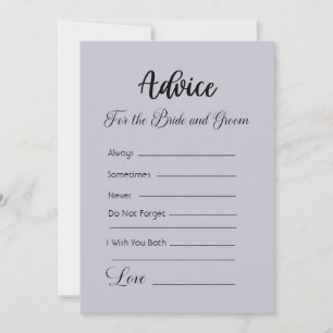 Advice For The Bride and Groom Cloud Grey Invitation