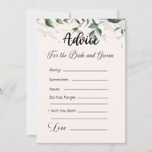 Advice For The Bride and Groom Cream & Greenery Invitation