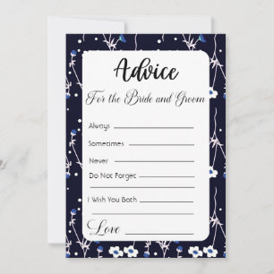 Advice For The Bride and Groom Dark Floral Invitation