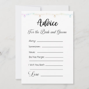 Advice For The Bride and Groom Hanging Lights Invitation