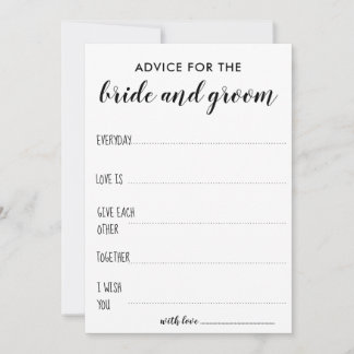 Advice For The Bride And Groom | Minimalist