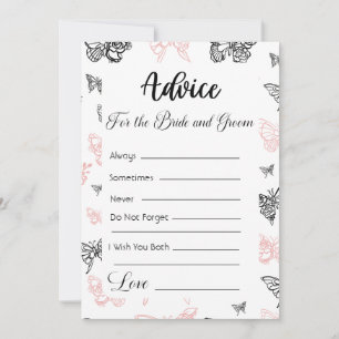 Advice For The Bride and Groom Modern Butterflies Invitation