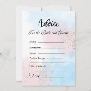 Advice For The Bride and Groom Pink and Blue Invitation