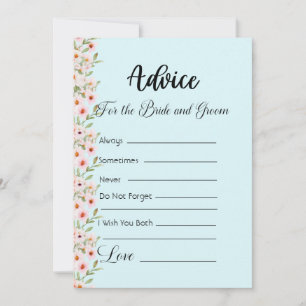 Advice For The Bride and Groom Pink Flowers Invitation