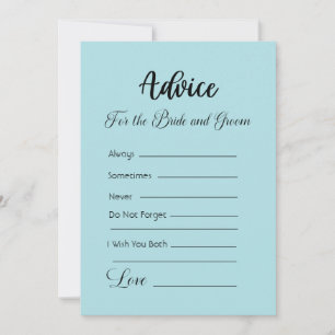 Advice For The Bride and Groom Powder Blue Invitation