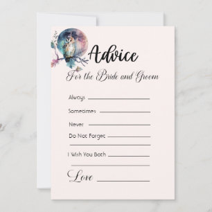 Advice For The Bride and Groom Rainbow Owl Cream Invitation