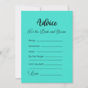 Advice For The Bride and Groom Turquoise Blue Invitation