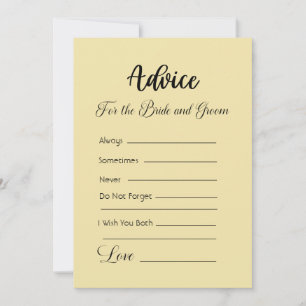 Advice For The Bride and Groom Vanilla Invitation