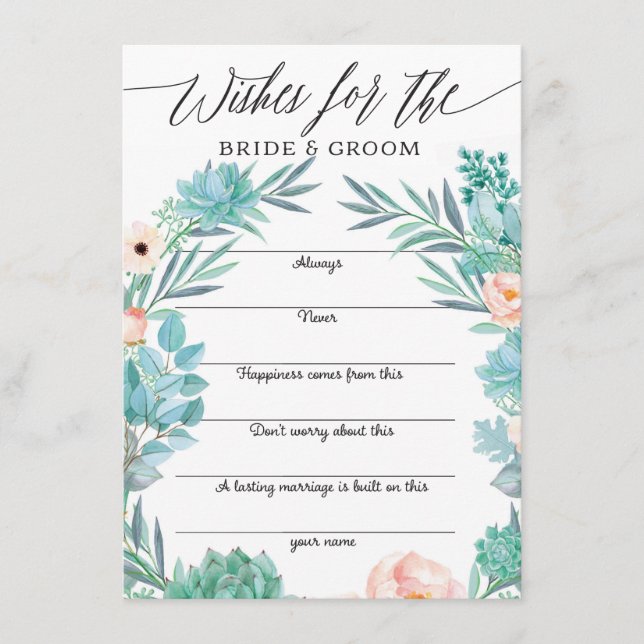 Advice for the Bride and Groom Well Wishes Enclosure Card (Front)