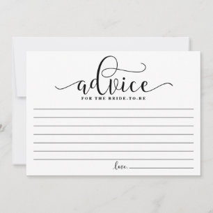 Advice for the Bride   Black Modern Calligraphy Card