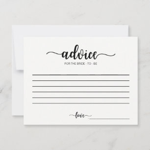 Advice for the Bride Calligraphy Advice Cards