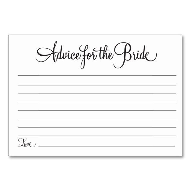 Advice for the Bride Card 2 (Front)