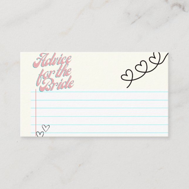 Advice for the Bride Cards (Front)